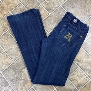 Rock and Republic Jagger Jeans Wide Leg, Dark Blue Wash
